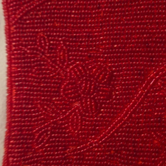 Classy red purse with beads. - Picture 10 of 12